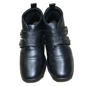 👟🐎 HOTTER England Nancy‎ Black High Top Leather Comfort Shoes l US Women’s 5.5